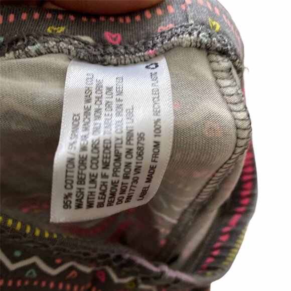 Circo Baby Girls 12M Aztec Print Leggings Gray Pink Cotton Blend Elastic Waist - Picture 4 of 4